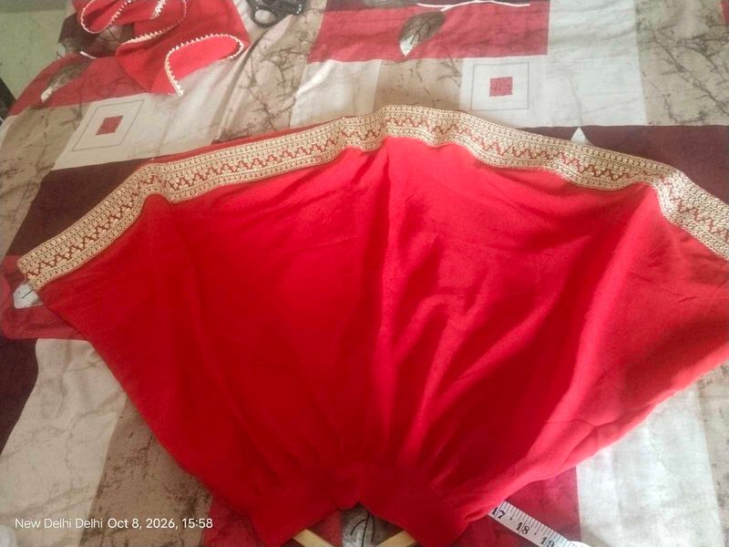 Vibrant Red Lehenga Skirt