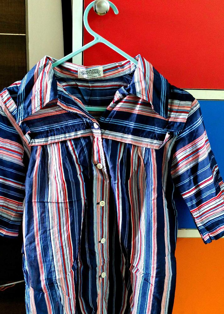 Saint-clair Blue Strip Shirt