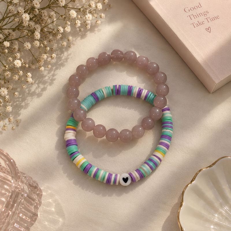 Set of 2 Stackable Beaded Bracelets