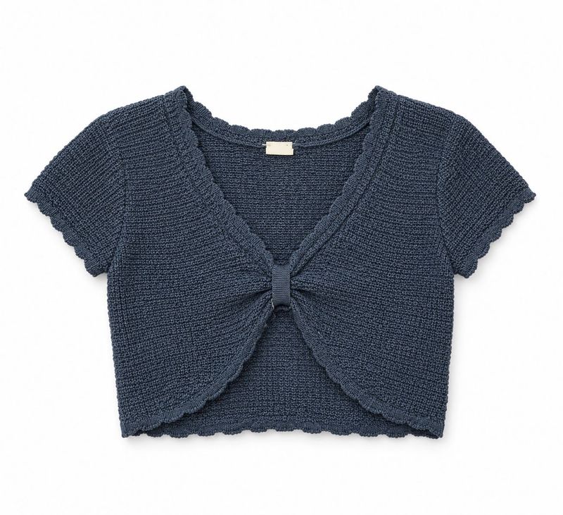 Blue Textured Cropped top