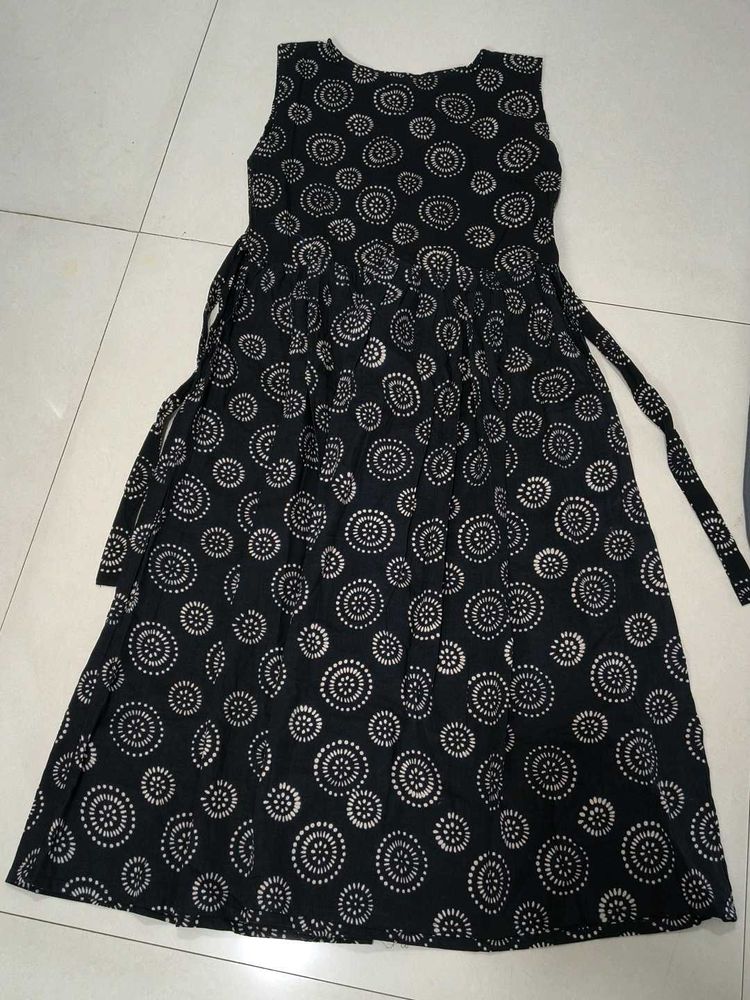 Black &amp; White Printed Maxi Dress