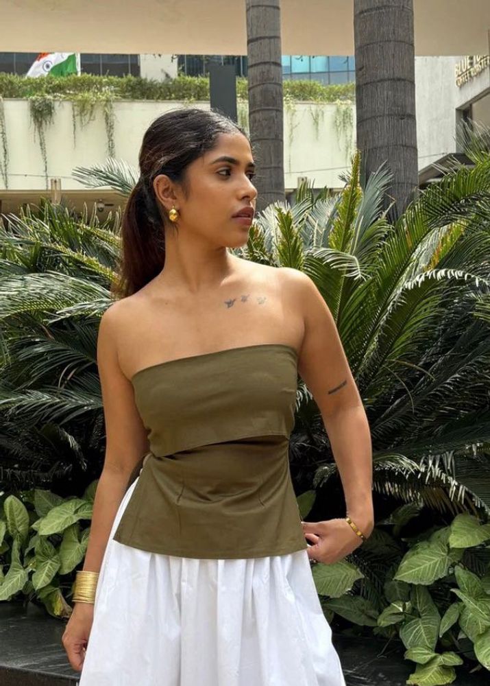 Stylish Olive Green Tube Top