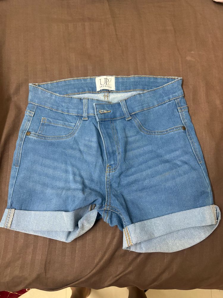 flipkart denim shorts medium size