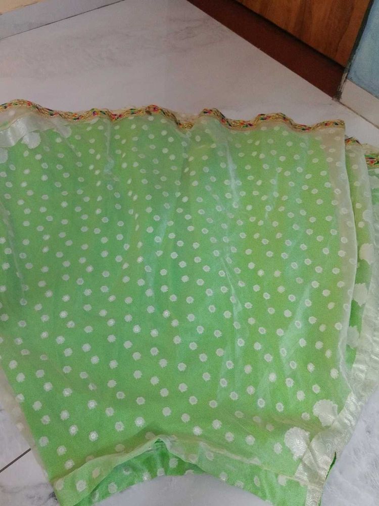 Green Polka Dot chaniya