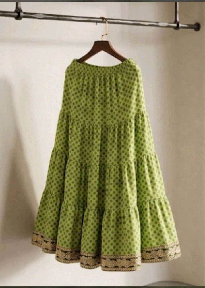 Boho Polka Dot Tiered Maxi Skirt