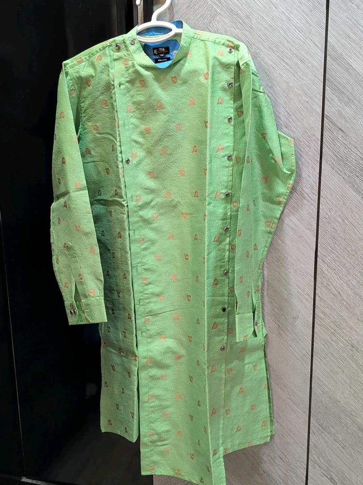 Men's Green Printed Kurta