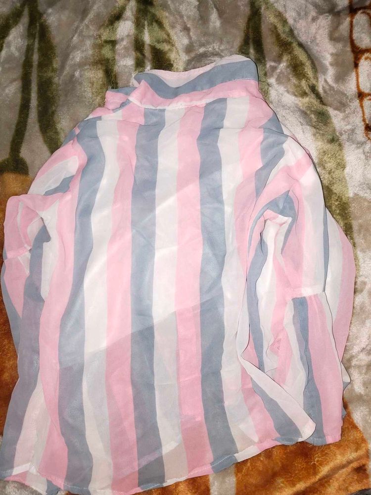 Striped Sheer Blouse