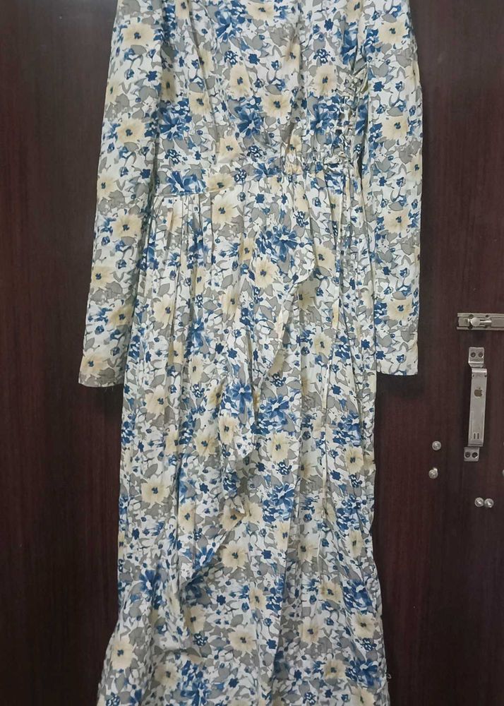 beautiful creape fabric fish cut maxi lawn dress