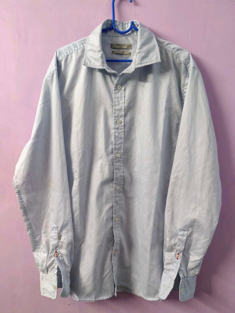 Mango blue Button-Down Shirt