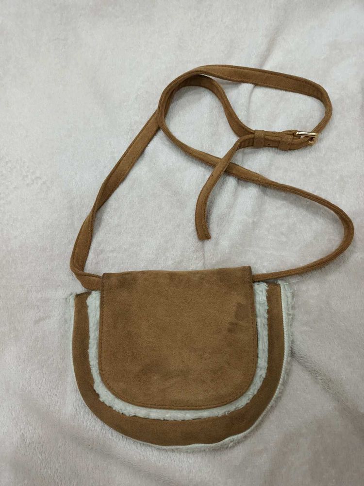 Brown Suede &amp; Crossbody Bag
