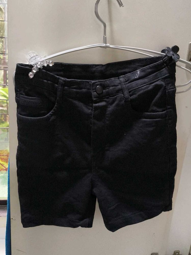 Black Denim Shorts