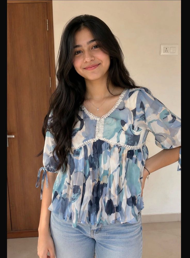 Stylish Tiered Print Kurta top