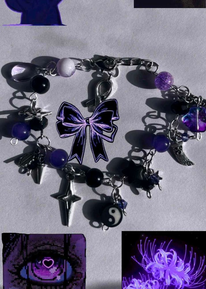 Gothic Purple Cluster Bracelet
