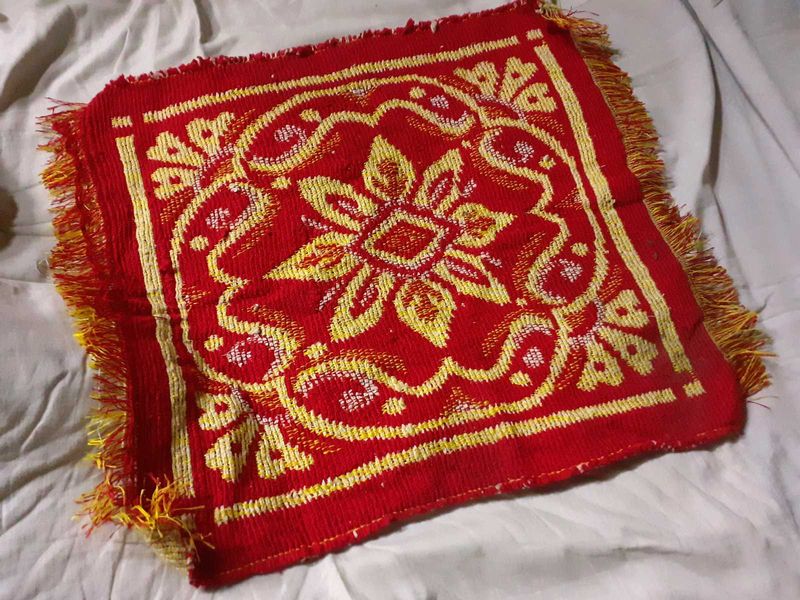 Red 💛 Pooja Aasan Alter Cloth Puja Chowki Asan