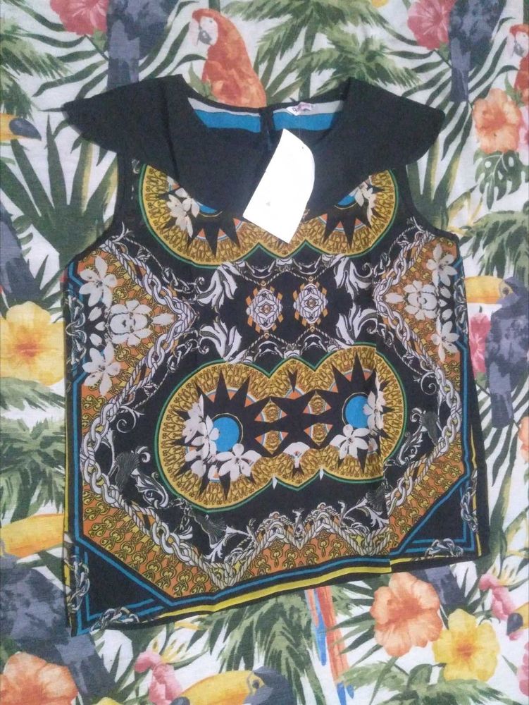 Vibrant Patterned Sleeveless Top