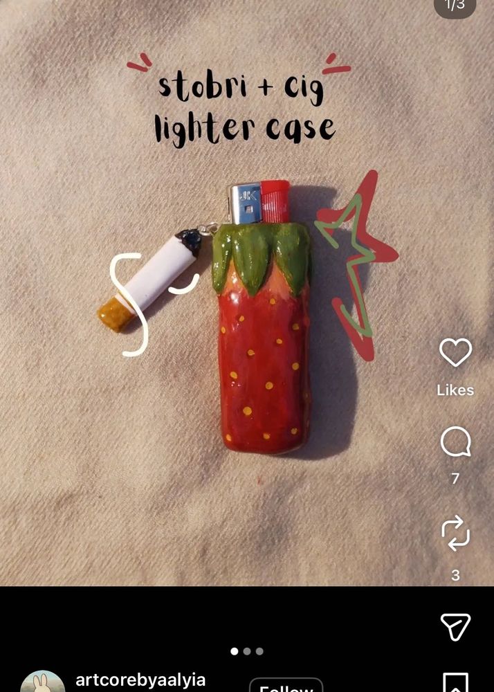 Strawberry Lighter Case Keychain