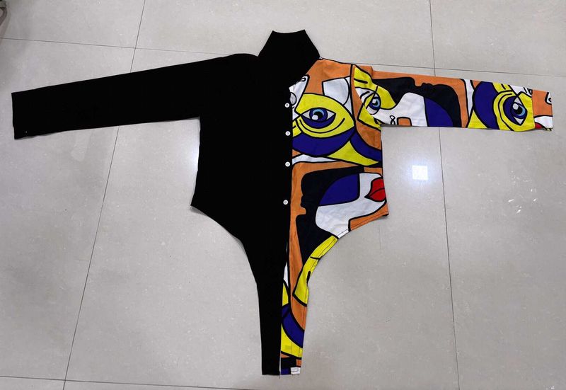 Unique Asymmetrical Art Bodysuit