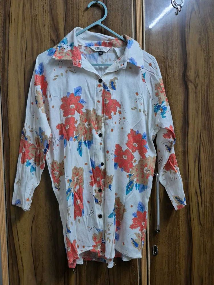 Floral Print Button-Up Shirt