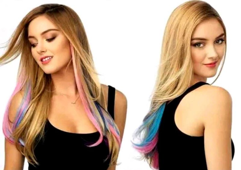 Clip-in 10 colors Hair Streaks all