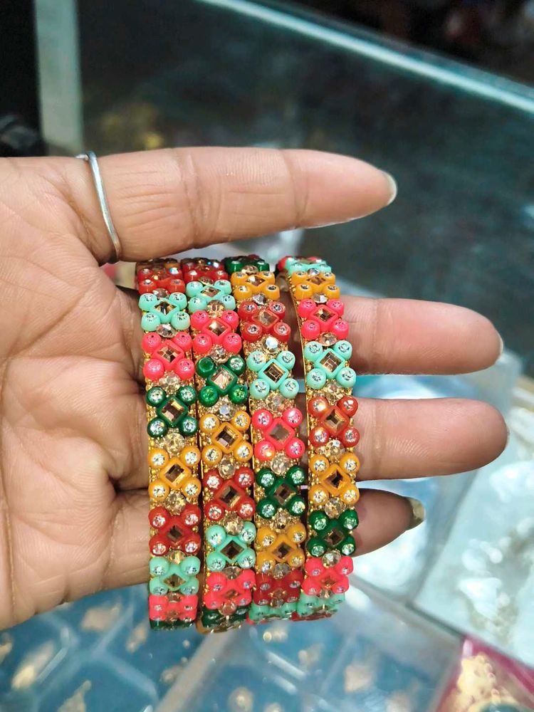 Colorful Beaded Bangle Set
