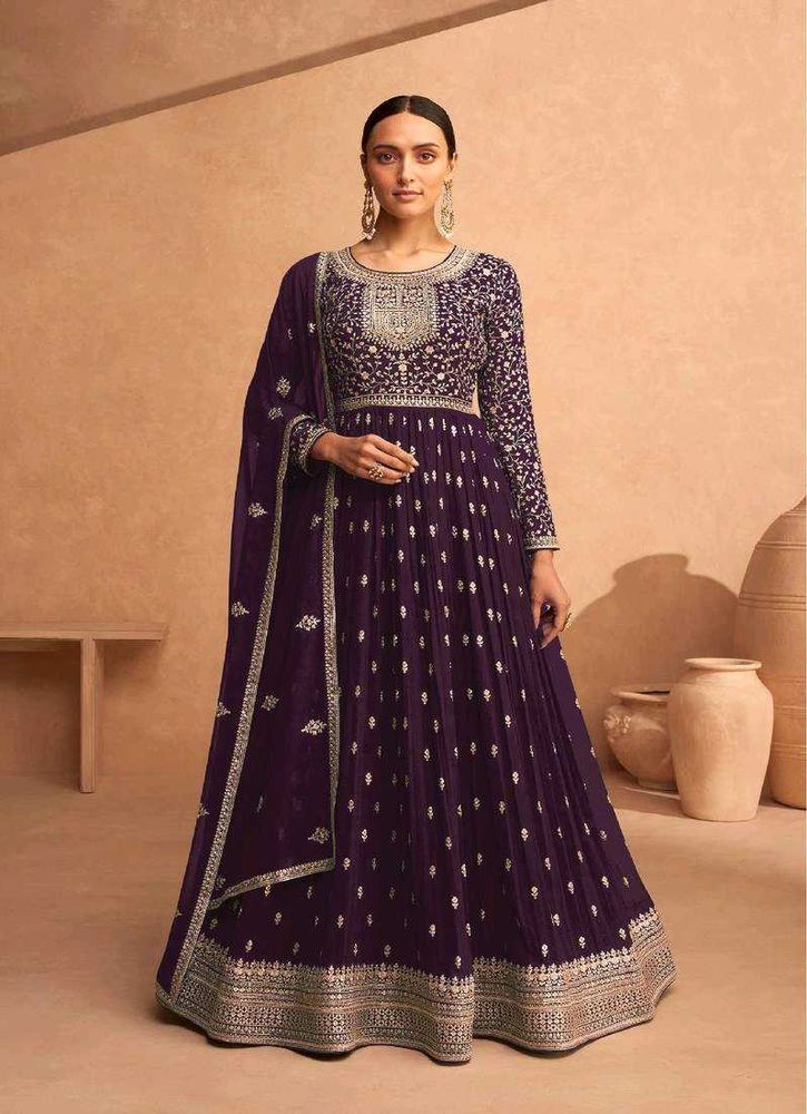 Party Wear Gown with Dupatta  (XS)