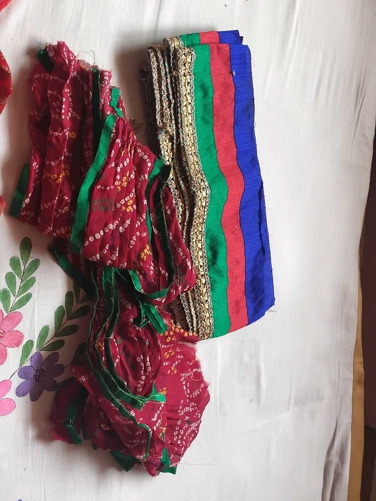 Combo Of Triple Colour &amp; Beautiful Bandhni Lace