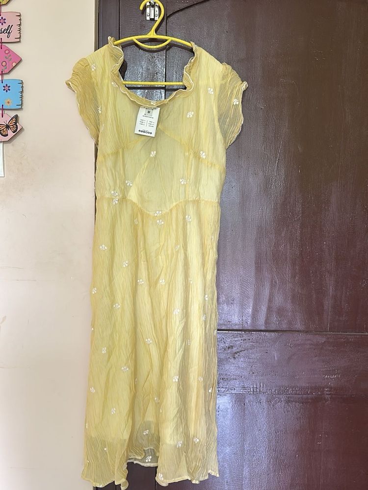 Yellow Embroidered Gown