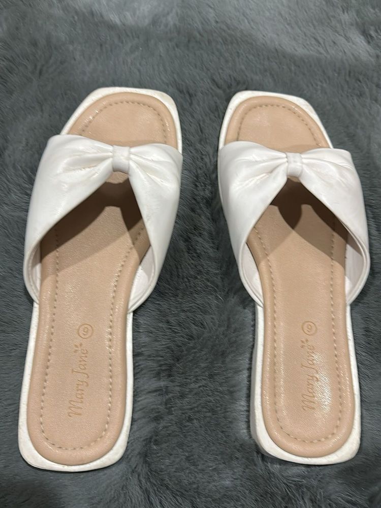 White Bow Slides women