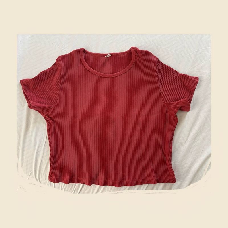 Ribbed Red T-Shirt