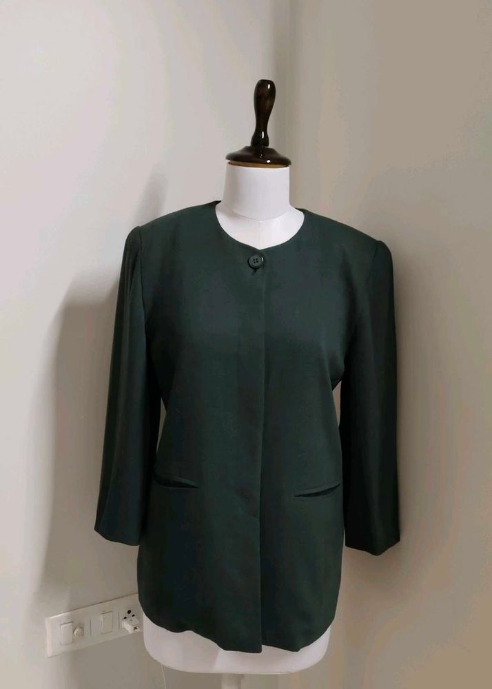 Classic Formal Shirt Coat With Padded Shoulders