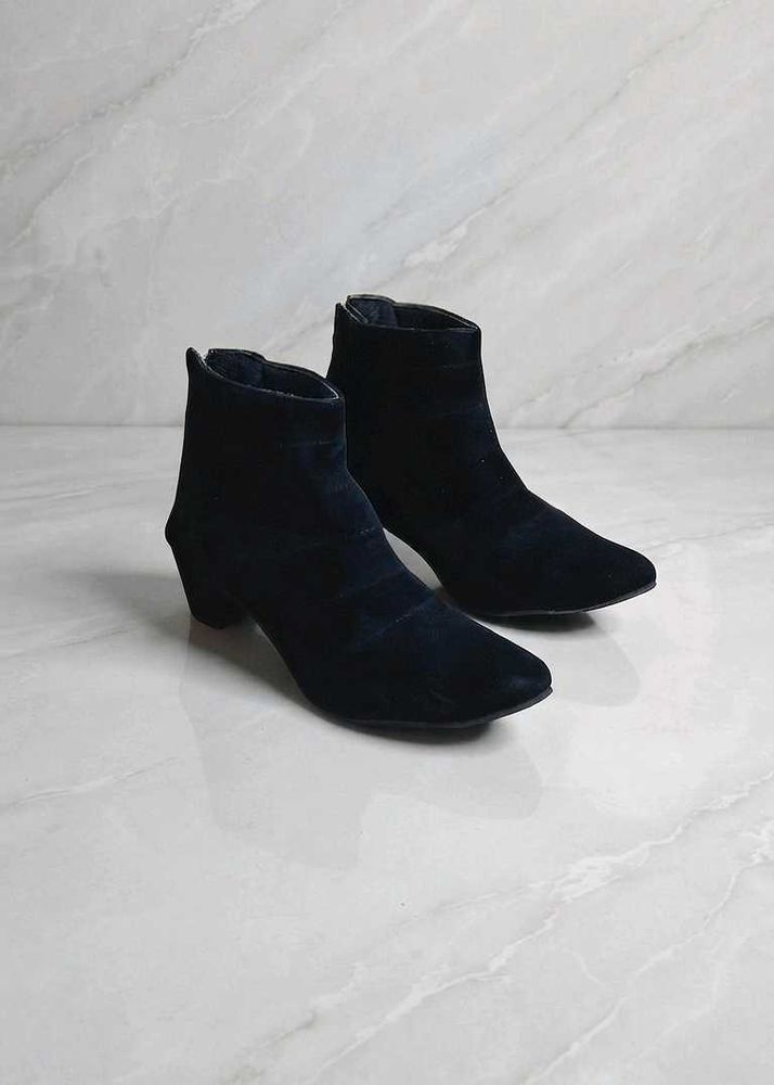 Black Velvet Ankle Boots