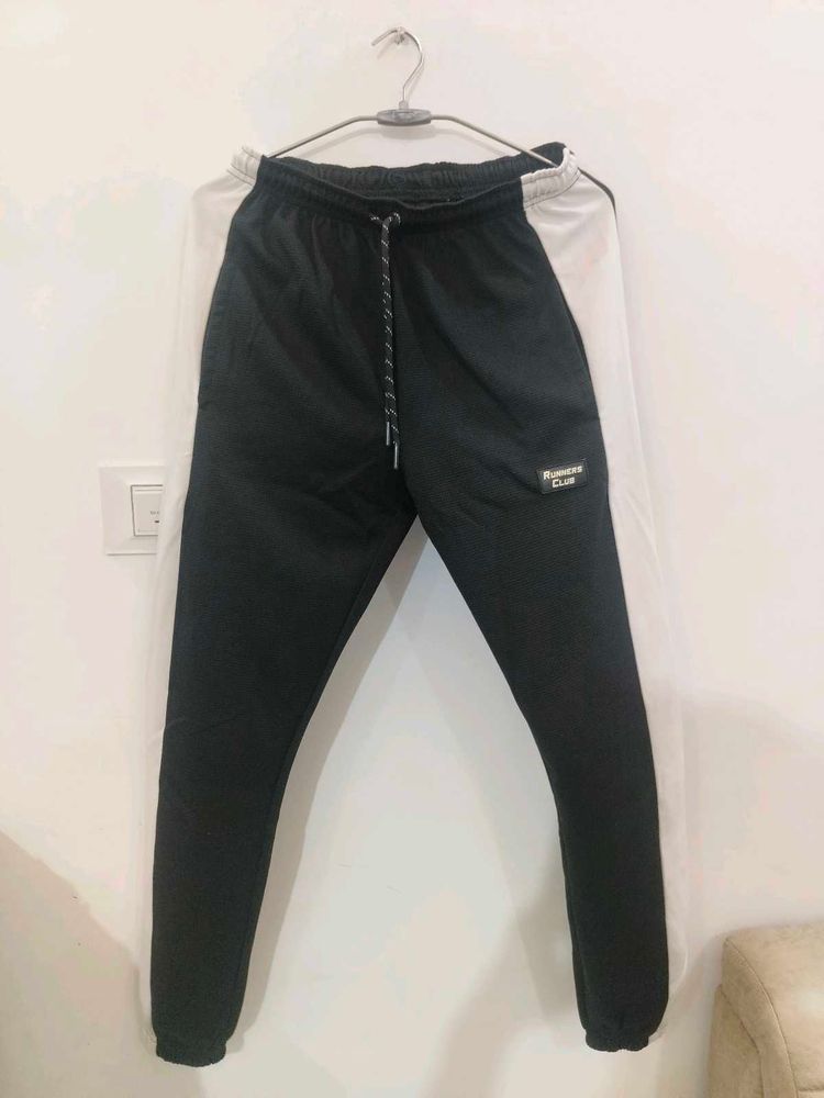 Men's Black &amp; White Track Pants