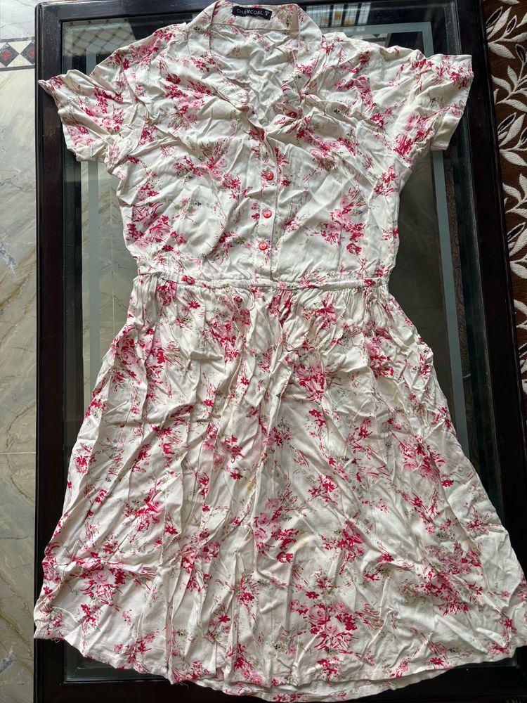Floral Print Button-Up Dress