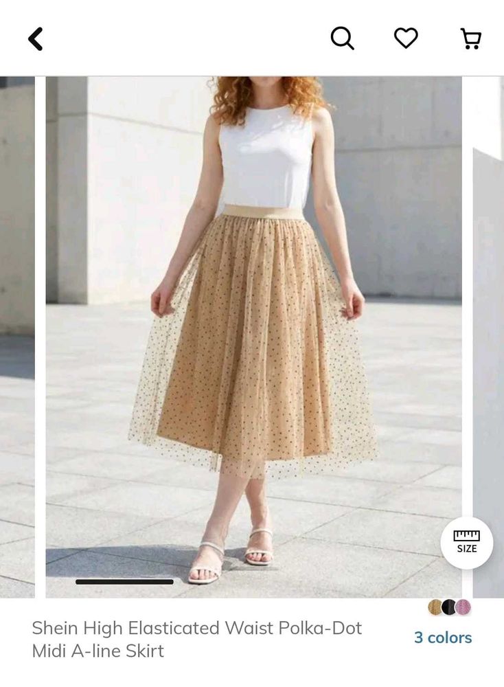 Shein Polka-Dot Midi Skirt