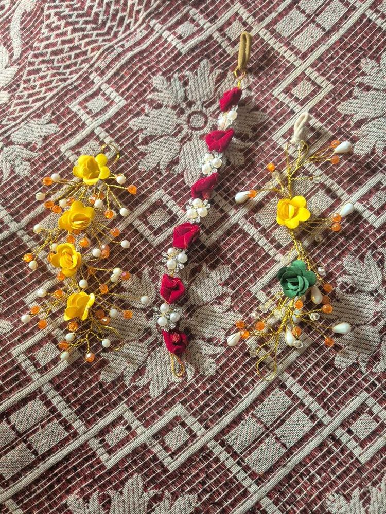 Decorative Hair Pins with Floral Accents