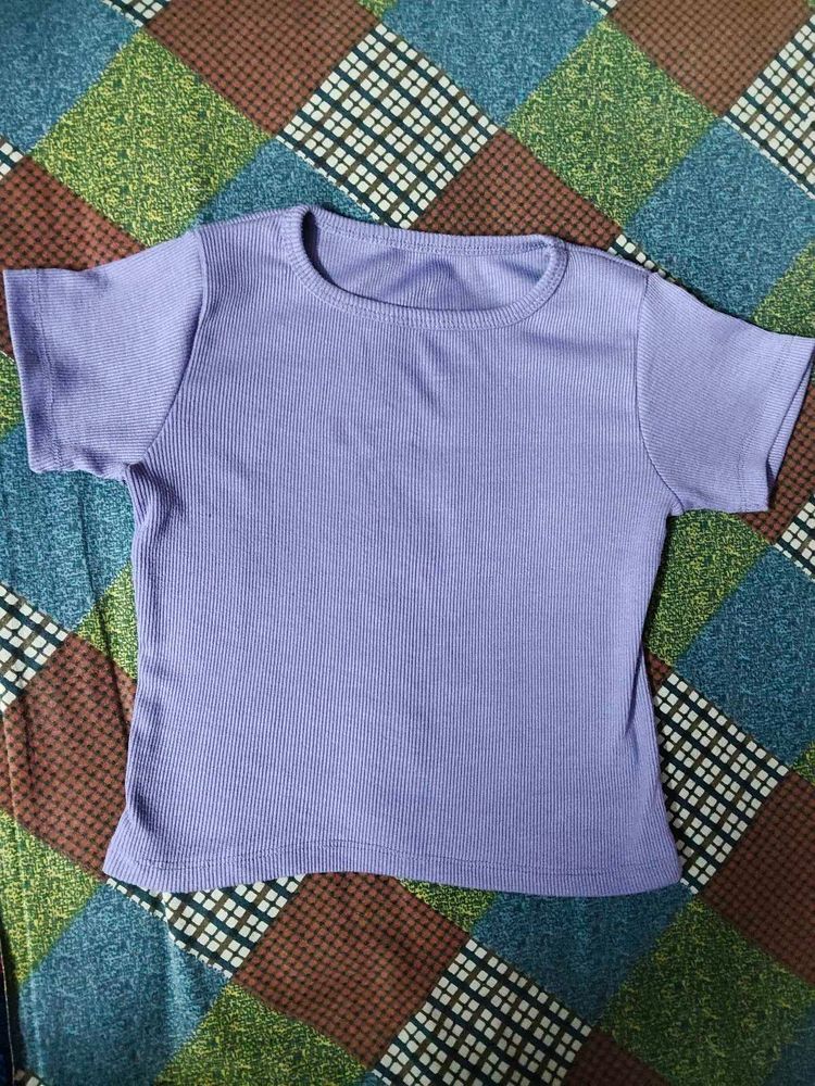 Lavender Ribbed T-Shirt