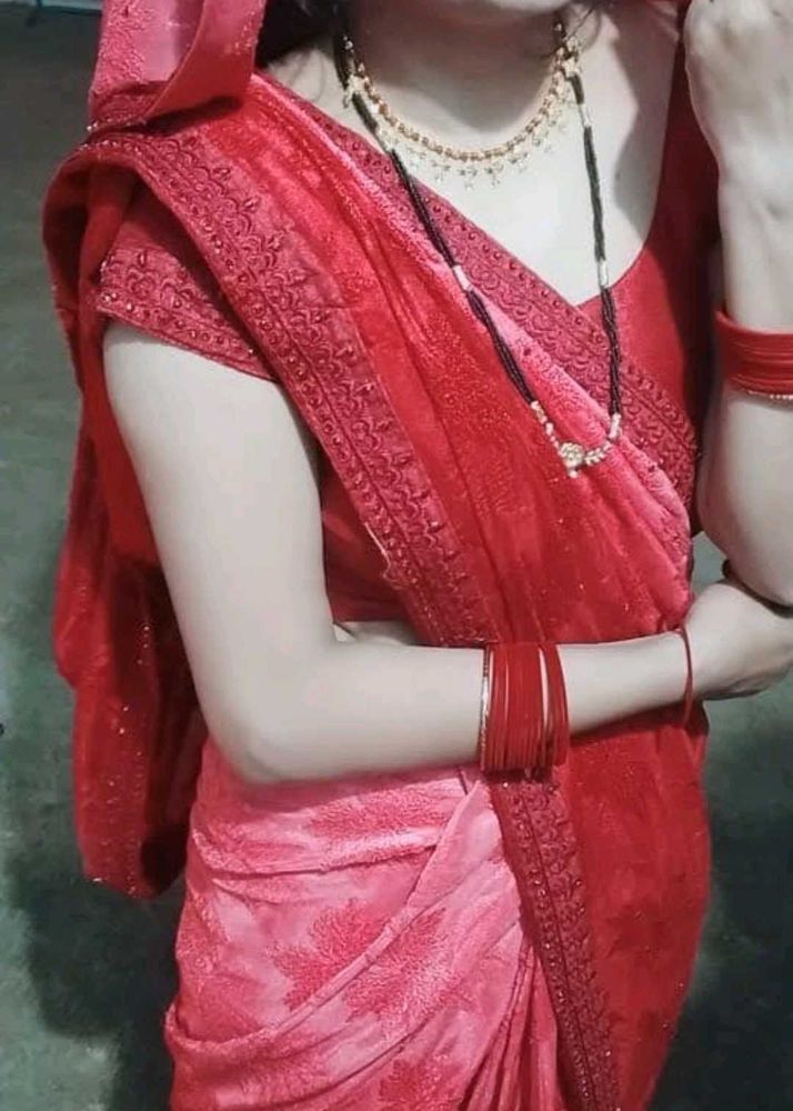 Elegant Red Silk Saree