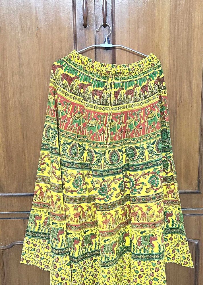Boho Elephant Print Maxi Skirt