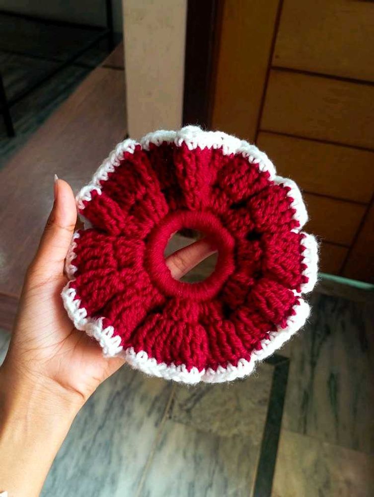 Handmade Crochet Flower Hair Scrunchie