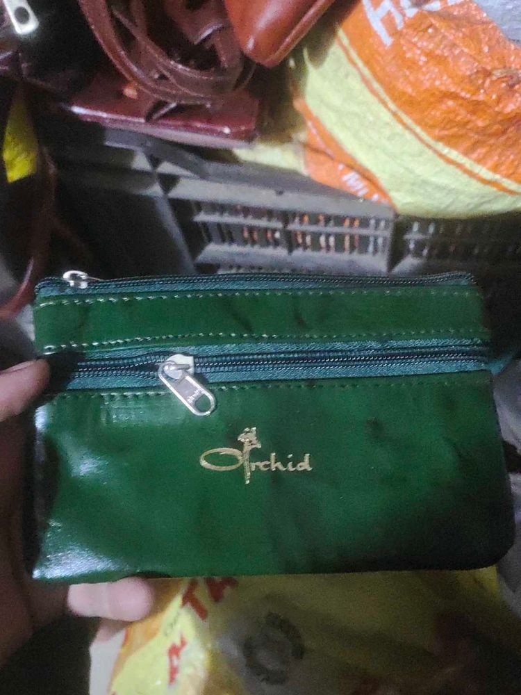 Orchid Green Pouch with Zippers