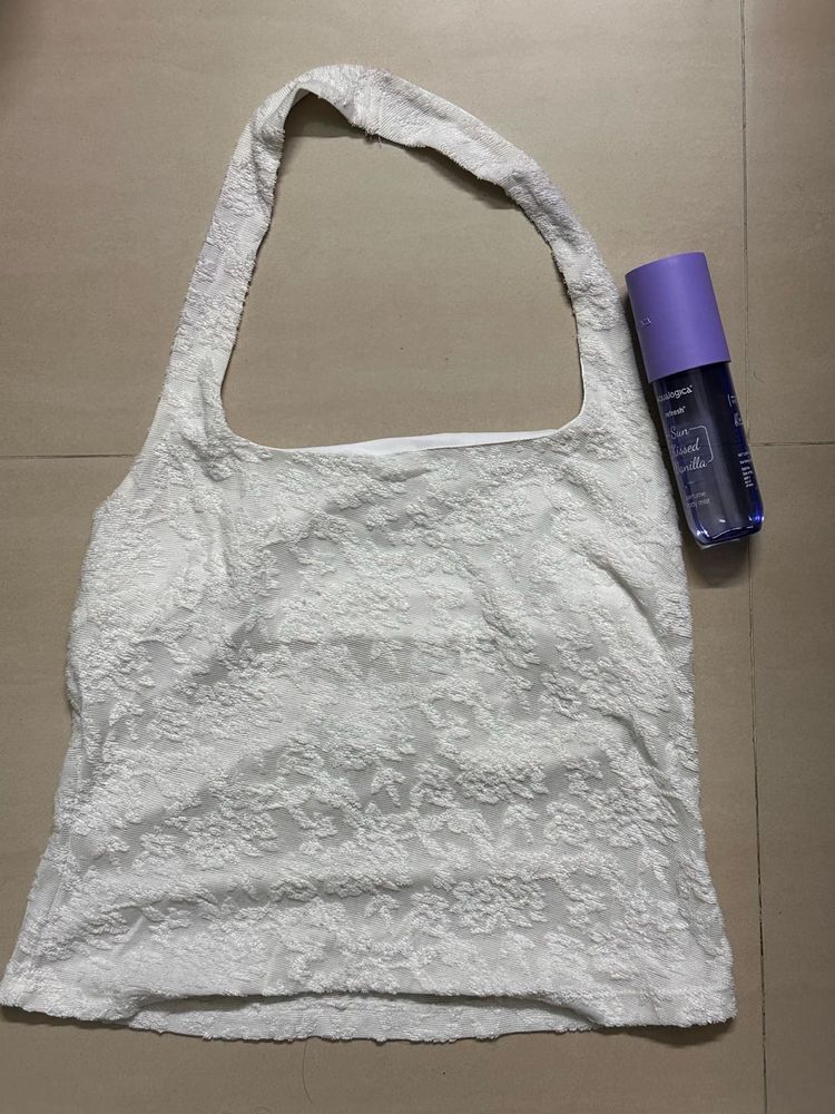 lace halter neck sheer fitted top