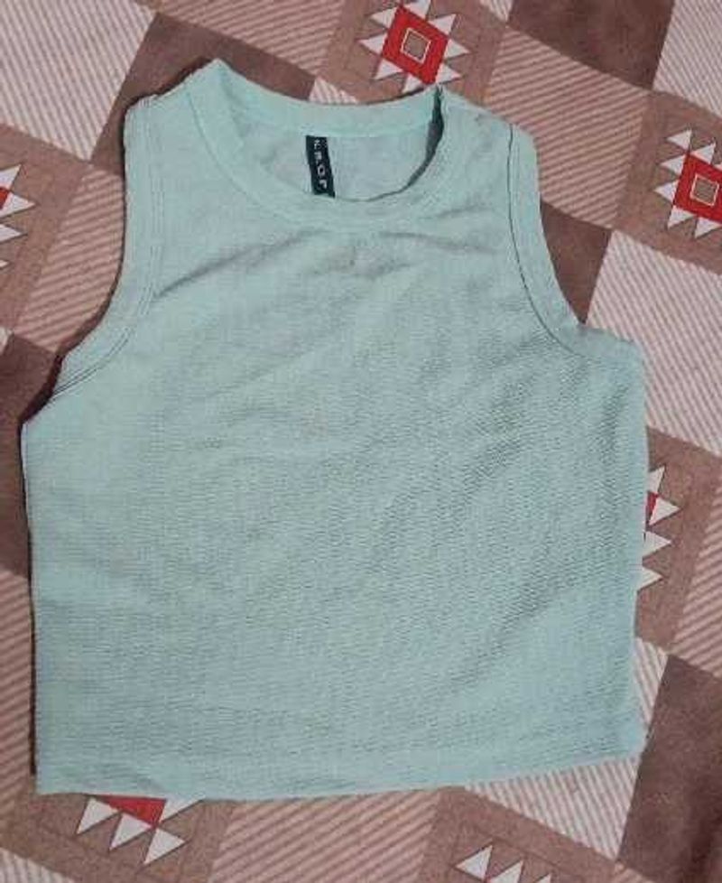 Light Blue Cropped Tank Top