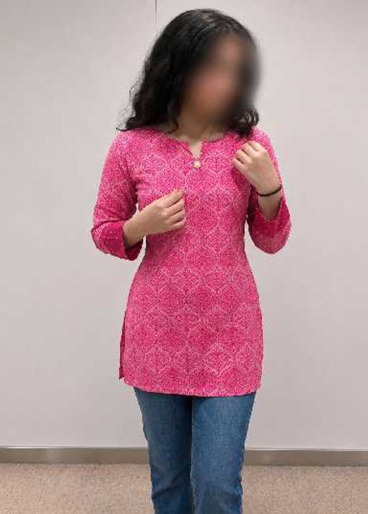 Pink Printed Kurta (XS)