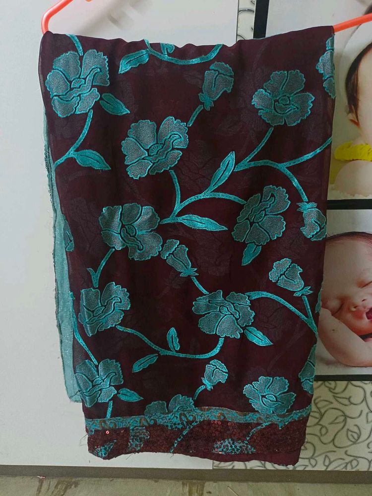 Beautiful Party Wear Saree with stitched blouse