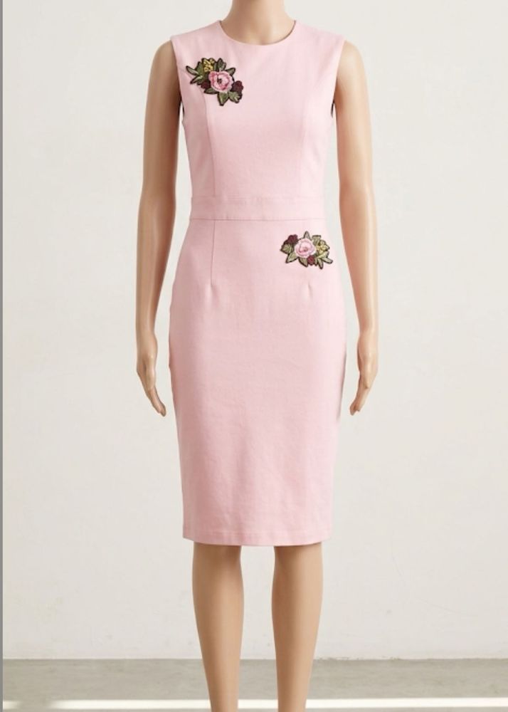 Cute Pink Embroidered Sleeveless Dress