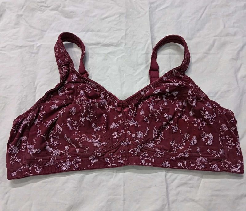 🤎 Maroon Floral Print Bra