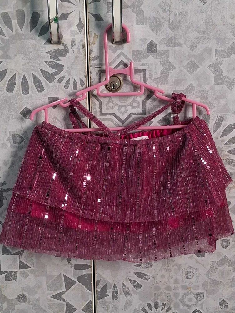 Sparkly Pink Crop Top