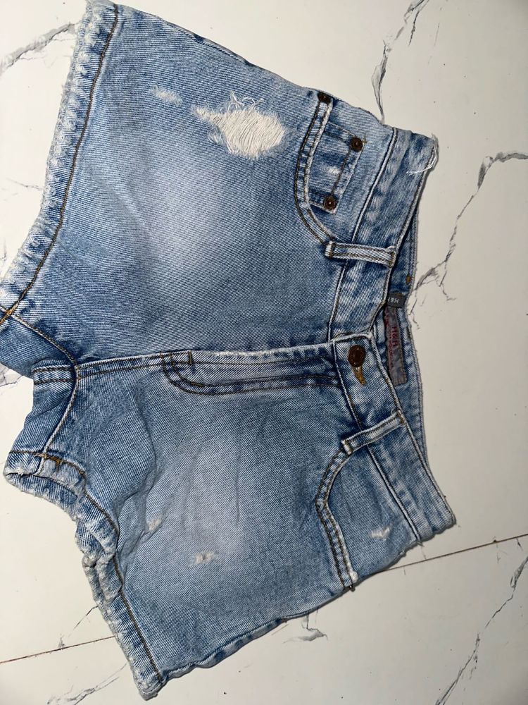 Denim Shorts - Distressed Look