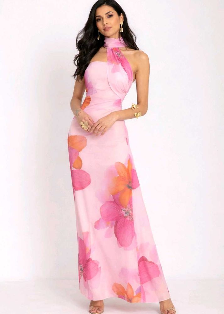 Savana Stunning Floral Print One-Shoulder Maxi
