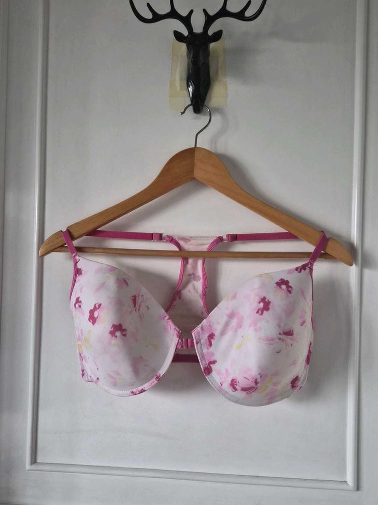 Floral front opening Bra